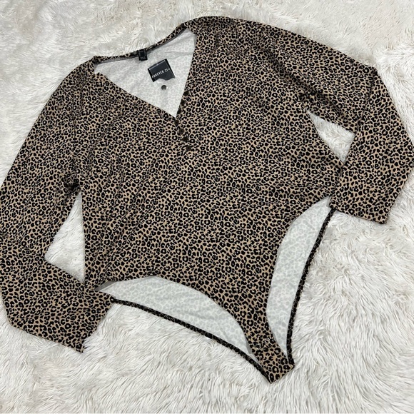 Forever 21 Plus Size Leopard Print Bodysuit 3X NWT - Picture 6 of 12